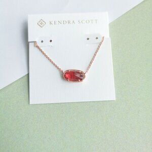 Kendra Scott Elisa Berry red glass Necklace - Rose Gold